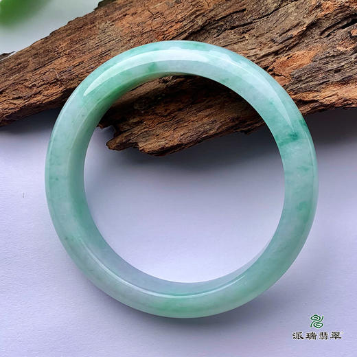 派瑞翡翠 翡翠手镯 糯种 飘花 商品图3