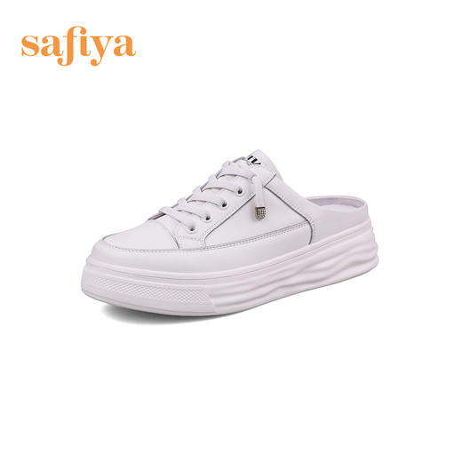 【一件279】Safiya/索菲娅 春夏一脚蹬休闲松糕2023年春季新款厚底懒人半拖鞋 SF31112066 商品图11