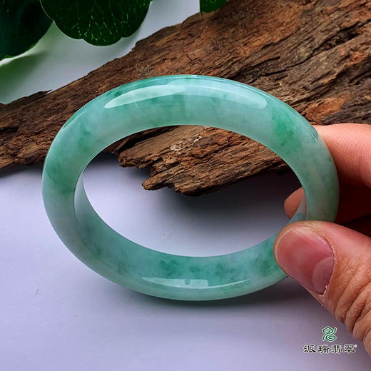 派瑞翡翠 翡翠手镯 糯种 飘花 商品图2