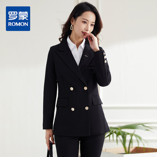 【上衣+裤子】罗蒙春秋款女式套装气质百搭通勤时尚西服套装两件套女 商品图0
