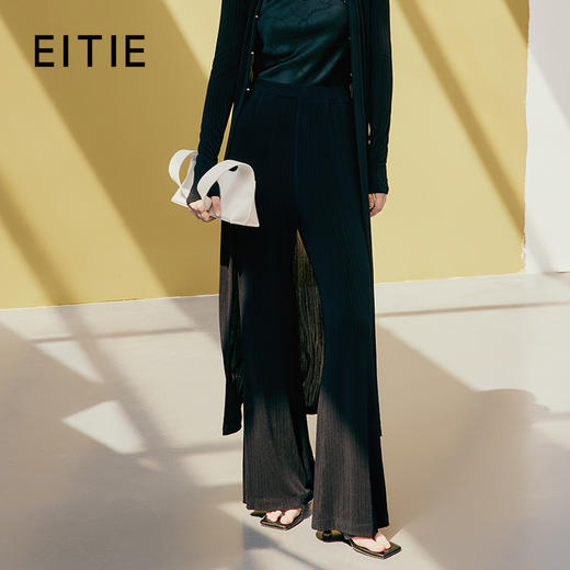 EITIE爱特爱夏季新款时尚百搭高腰显瘦长裤7405109 商品图0