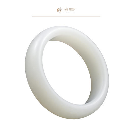 新疆国玉盟世玉和田玉糖羊脂玉手镯57圈口【带证书·顺丰物流】 商品图0