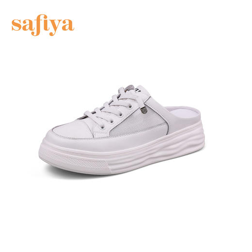 【一件279】Safiya/索菲娅 春夏一脚蹬休闲松糕2023年春季新款厚底懒人半拖鞋 SF31112066 商品图9