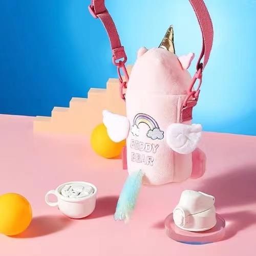 杯具熊四叶草儿童保温壶毛绒保温杯 商品图2