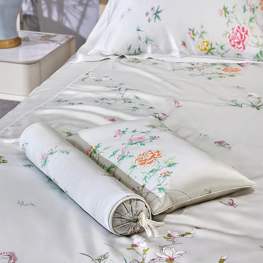 皇锦 真丝印花苦荞壳护颈枕头-玉堂富贵HJ11716 商品图3