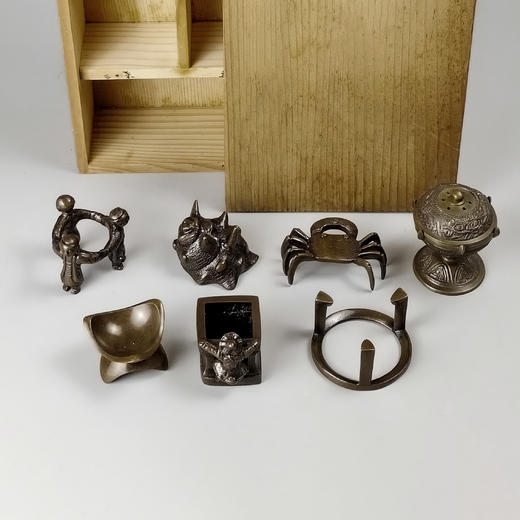 青铜制品 铜茶壶盖置盖托  多款可选  复古壶盖架茶托搁置茶配件 商品图1