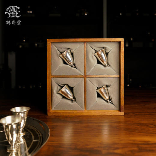 鹤鼎堂 闻天系列蓼萧酒杯槌目纹（银色）（缺货） 商品图3