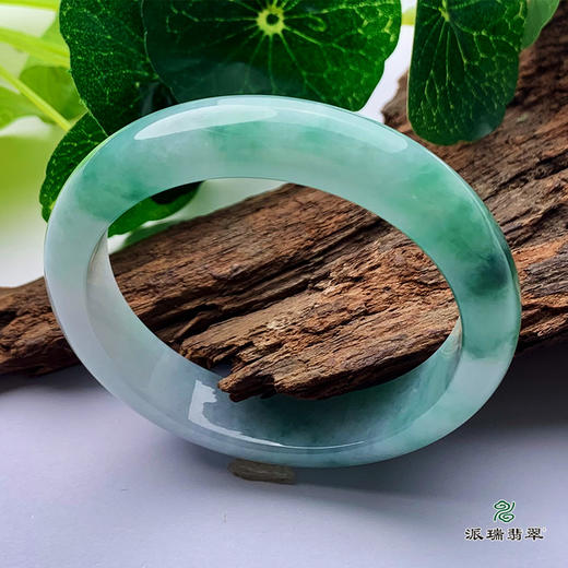 派瑞翡翠 翡翠手镯 糯种 飘花 商品图0