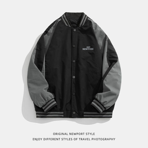 「两款配色」韩路日系男装 2023春季新款撞色设计棒球服外套潮流宽松夹克上衣 商品图4