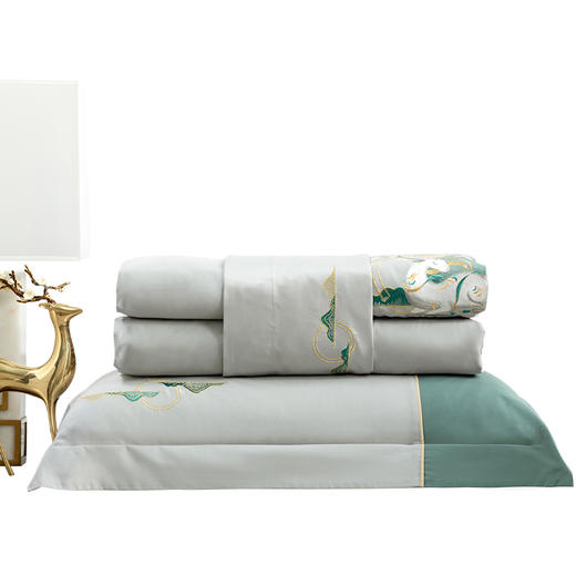 多喜爱山海经 60S新绒棉刺绣四件套 山川意境 商品图4