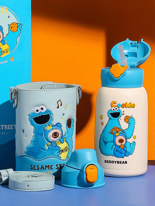 杯具熊芝麻街联名系列四叶草儿童保温壶(一杯三盖） 商品图10