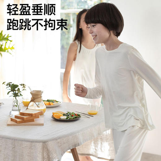 likeuu 男女童睡衣镂空提花长袖短袖家居套装女童家居裙睡裙-LH 商品图4
