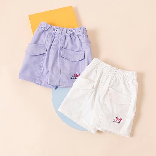 迪士尼童装女童清爽短裤夏季新品中大童宝宝运动休闲五分裤222DK0290 商品图0