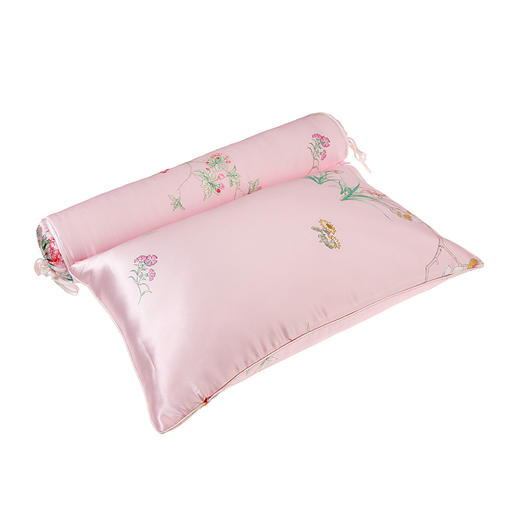 皇锦 真丝印花苦荞壳护颈枕头-玉堂富贵HJ11716 商品图0