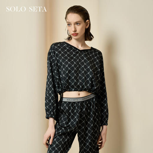 Solo seta真丝睡衣套装长袖桑蚕丝家居服丝绸休闲可外穿2025 商品图1