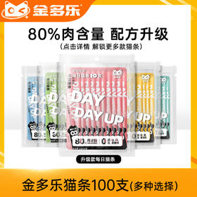 【55划算节0元抽奖赠品链接】金多乐升级款每日猫条混合口味100支