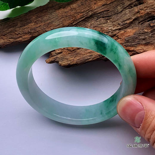 派瑞翡翠 翡翠手镯 糯种 飘花 商品图2