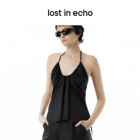 lost in echo设计师品牌抽绳褶皱可调节挂脖上衣背心