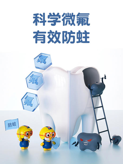 韩国pororo啵乐乐儿童牙膏含氟防蛀护齿紫葡萄味80g/支 商品图3
