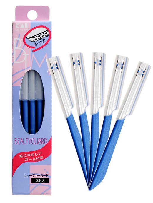 贝印铁质安全修眉刀（蓝）5pcs 商品图0