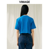 VIMAGE纬漫纪夏季新款时尚百搭打底舒适圆领印花短款T恤女V1902502 商品缩略图9