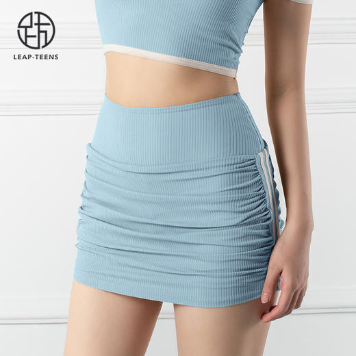 跃牌【禅语梵心系列】带胸垫防震裸感瑜伽文胸裸感拼色高腰瑜伽短裤半身裙F2169（可拆胸垫）+F2186 商品图5