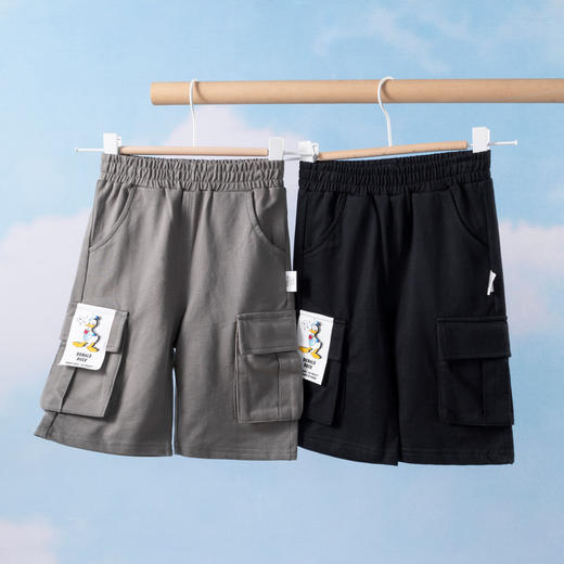 【商场同款】迪士尼童装男童帅气工装风七分裤夏季清爽中大童宝唐老鸭纯棉短裤 商品图4