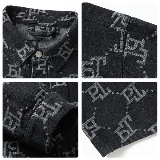 一口价【新款DX】大依优型大码翻领印花牛仔夹克外套休闲大码男装潮款加肥加大休闲 商品图2