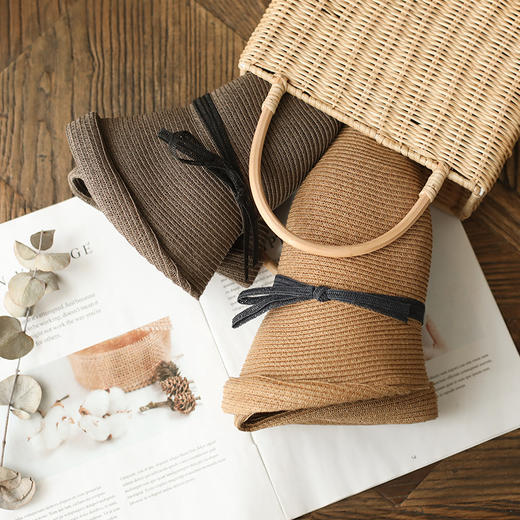 基本款丨可折叠 可卷 盆帽 赫本风遮阳草帽 复古休闲风 商品图3