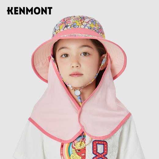【云优选】卡蒙印花后颈布可收纳儿童防晒帽KM-4584 商品图6