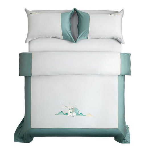 多喜爱山海经 60S新绒棉刺绣四件套 山川意境 商品图6