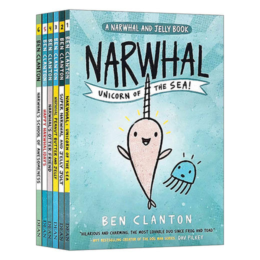 Collins柯林斯 英文原版 Narwhal and Jelly 6-Copy Shrinkwrap 独角鲸和水母漫画6册盒装 儿童英语启蒙绘本 幽默搞笑图画书 英文版 进口英语书籍 商品图0
