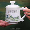 羊脂玉瓷江山杯，徐建勇老师签章，瓷质温润如玉 迎光透亮，浮雕堆金工艺 触感立体，珍藏品鉴 送礼臻品 商品缩略图5