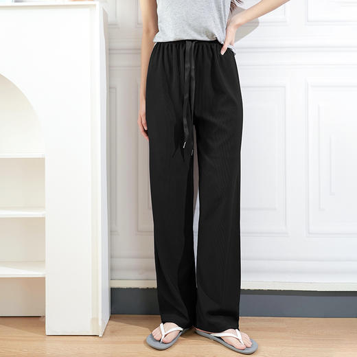 Avann肌理感高腰直筒拖地裤 商品图10