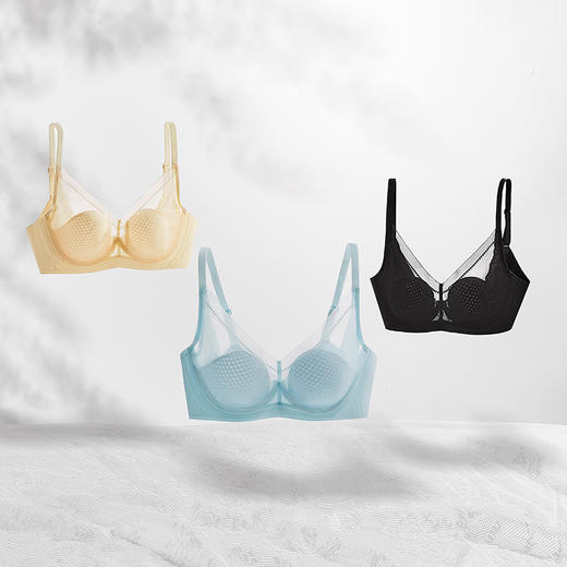 都市丽人WISECOOL内衣BC薄3/4杯锁边布文胸三排软钢圈LB32D6 商品图8