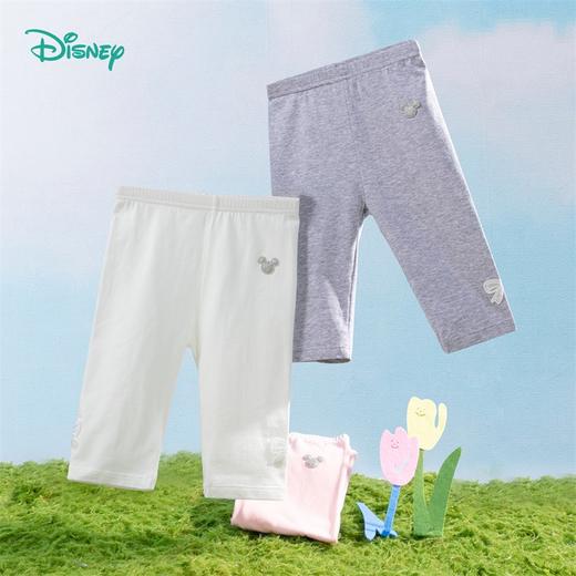 【商场同款】迪士尼童装女童七分打底裤甜美俏皮蕾丝蝴蝶结柔软舒适弹性七分裤 商品图0