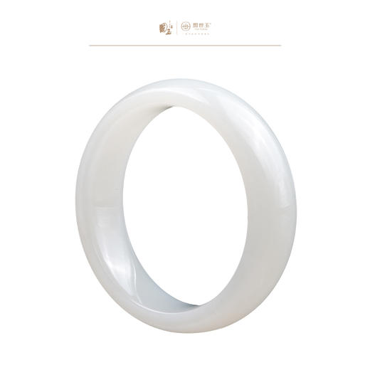 新疆国玉盟世玉和田玉糖羊脂玉手镯59圈口【带证书·顺丰物流】 商品图0