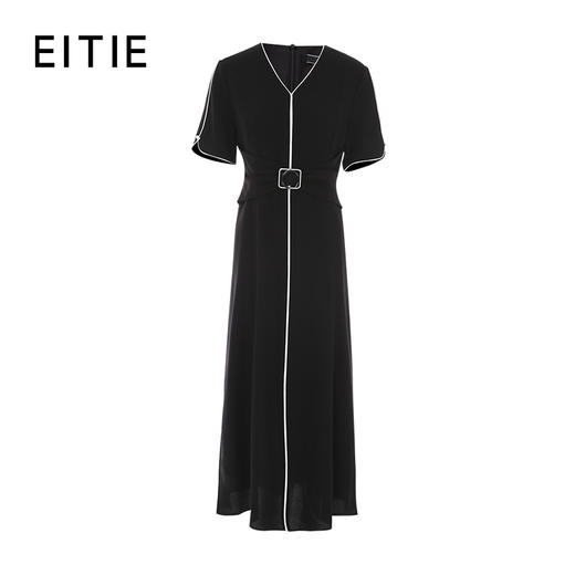 EITIE爱特爱夏季新款干练成熟V领高腰显瘦连衣裙7407108 商品图6