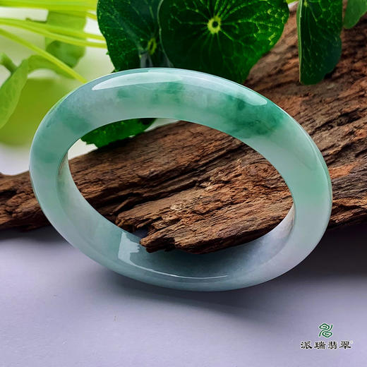 派瑞翡翠 翡翠手镯 糯种 飘花 商品图0