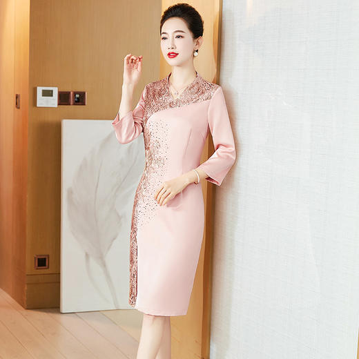 春秋新款，喜婆婆婚宴装年轻气质高贵妈妈婚礼宴会连衣裙礼服LC-2328 商品图2