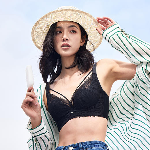 都市丽人聚拢升杯内衣BC薄3/4杯蕾丝文胸四排软钢圈YB32C8 商品图1