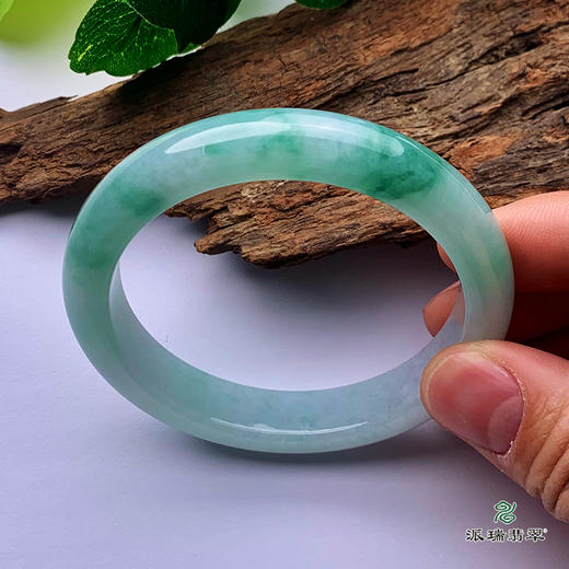 派瑞翡翠 翡翠手镯 糯种 飘花 商品图4