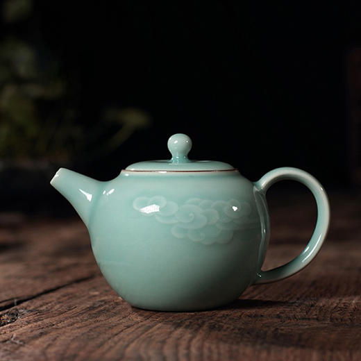 尚唐丨弟窑 尚粉色听云壶 龙泉青瓷 210ml 14.5*7.5cm 单壶 商品图0