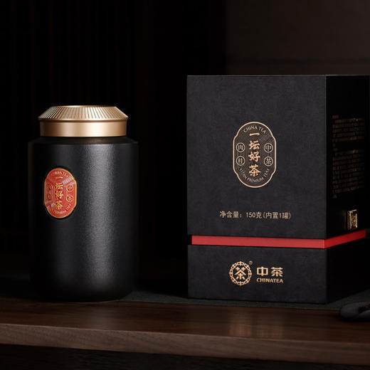 中茶海堤茶叶 乌龙茶岩茶 天心岩肉桂茶叶礼盒150g CTA8901黑坛 商品图2