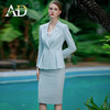 AD教师职业装女套装2023春季新款韩版修身小西服外套水蓝色正装裤 商品缩略图6