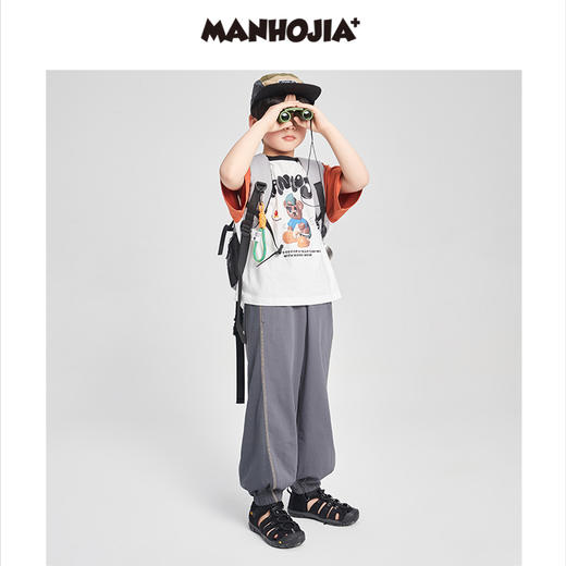 漫画家潮童装男童儿童夏季凉感防蚊裤2023年新款薄款夏装裤子夏天 商品图1