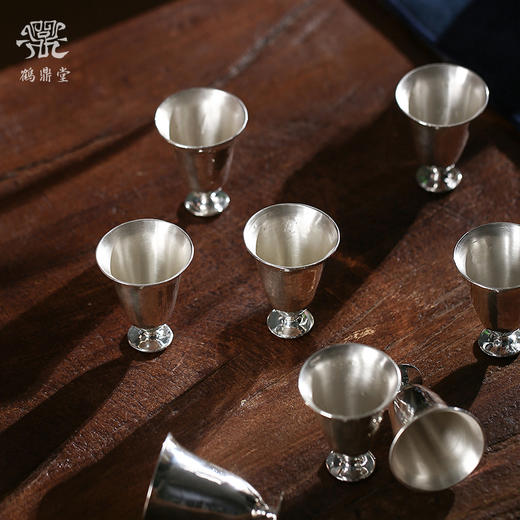 鹤鼎堂 闻天系列蓼萧酒杯槌目纹（银色）（缺货） 商品图1
