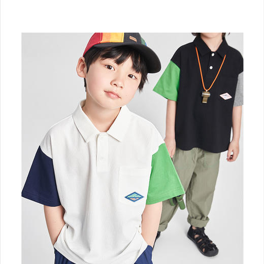漫画家潮童装男童短袖新款夏季凉感珠地撞色POLO衫儿童T恤 商品图4
