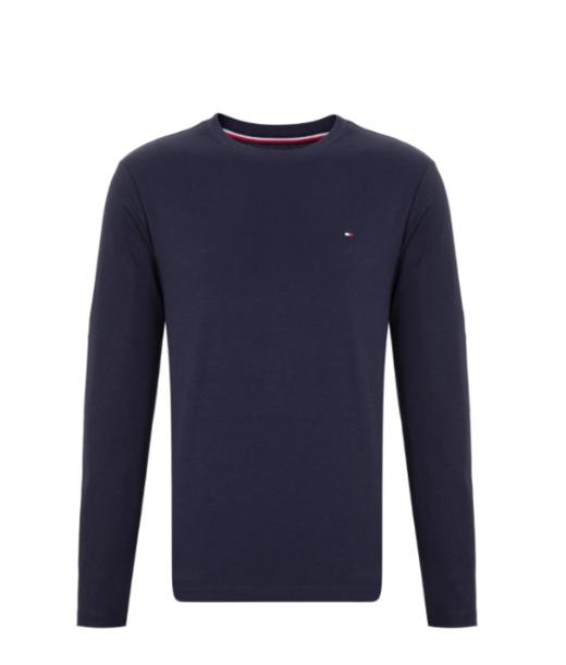 【海南专供价】TOMMY男装丝光棉平纹时尚净色小绣标修身版长袖T恤MW0MW27908 商品图3