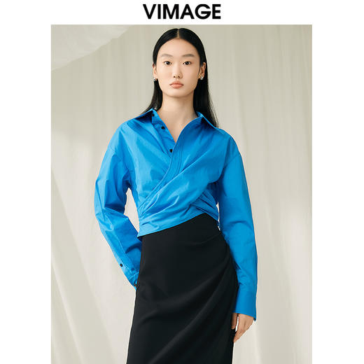 VIMAGE纬漫纪春季新款收腰X型显瘦通勤衬衣V1909523 商品图5